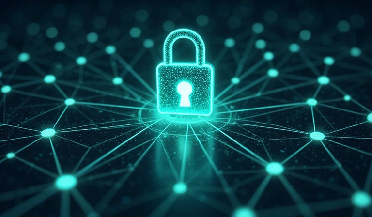 Ilustración de seguridad de datos con candado digital